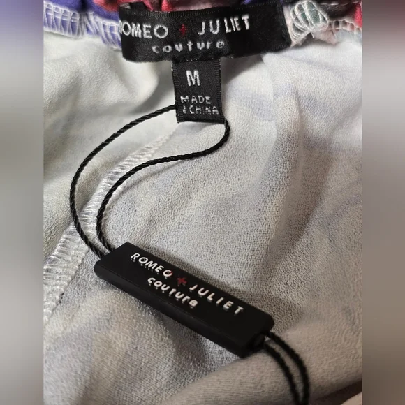 Romeo & Juliet Couture High Waist Floral Shorts - Blue and Red NWT